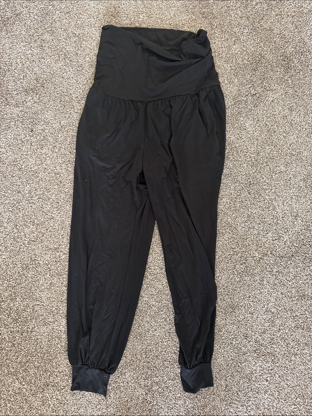 Black Harem Joggers with Fold-Over Waist NWT SIZE XL